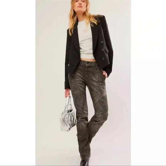 We The Free Vector Moto Mid Rise Flare Jeans Women's Size 27 - Picture 14 of 15